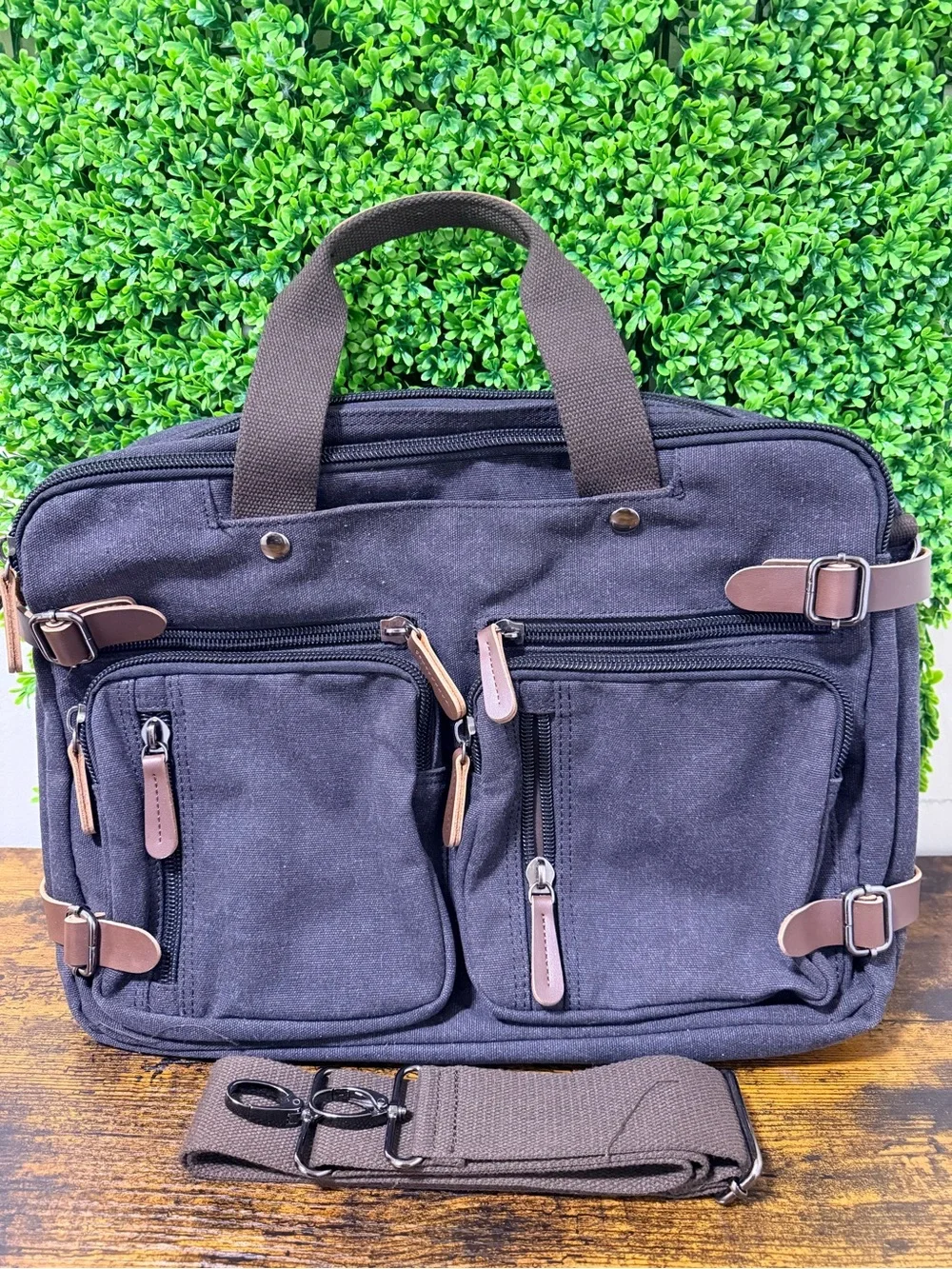 Canvas Briefcase Messenger Bag